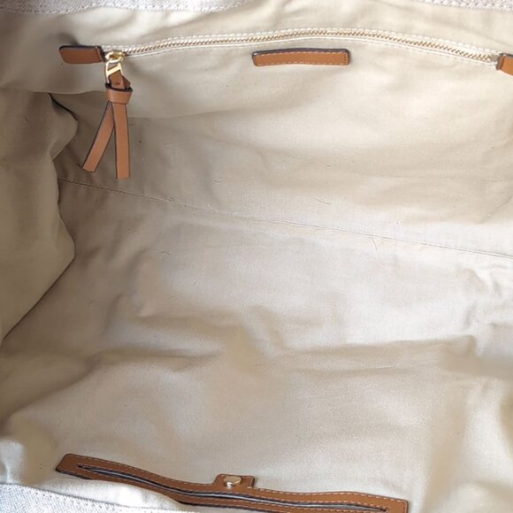 TORY BURCH Tote Ella Large Embroidered Logo Canvas Tote - Picture 4 of 11